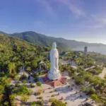 Full Day Da Nang City Tour with Ovuigo : What to Expect 19 aerial view drone chua linh ung bai but temple lady buddha temple in da nang vietnam